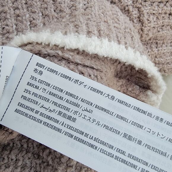 Abercrombie Fitch Tan/wht Button Up Collared Cardigan Shrt Sleeve Sweater Wmns L - Picture 4 of 4